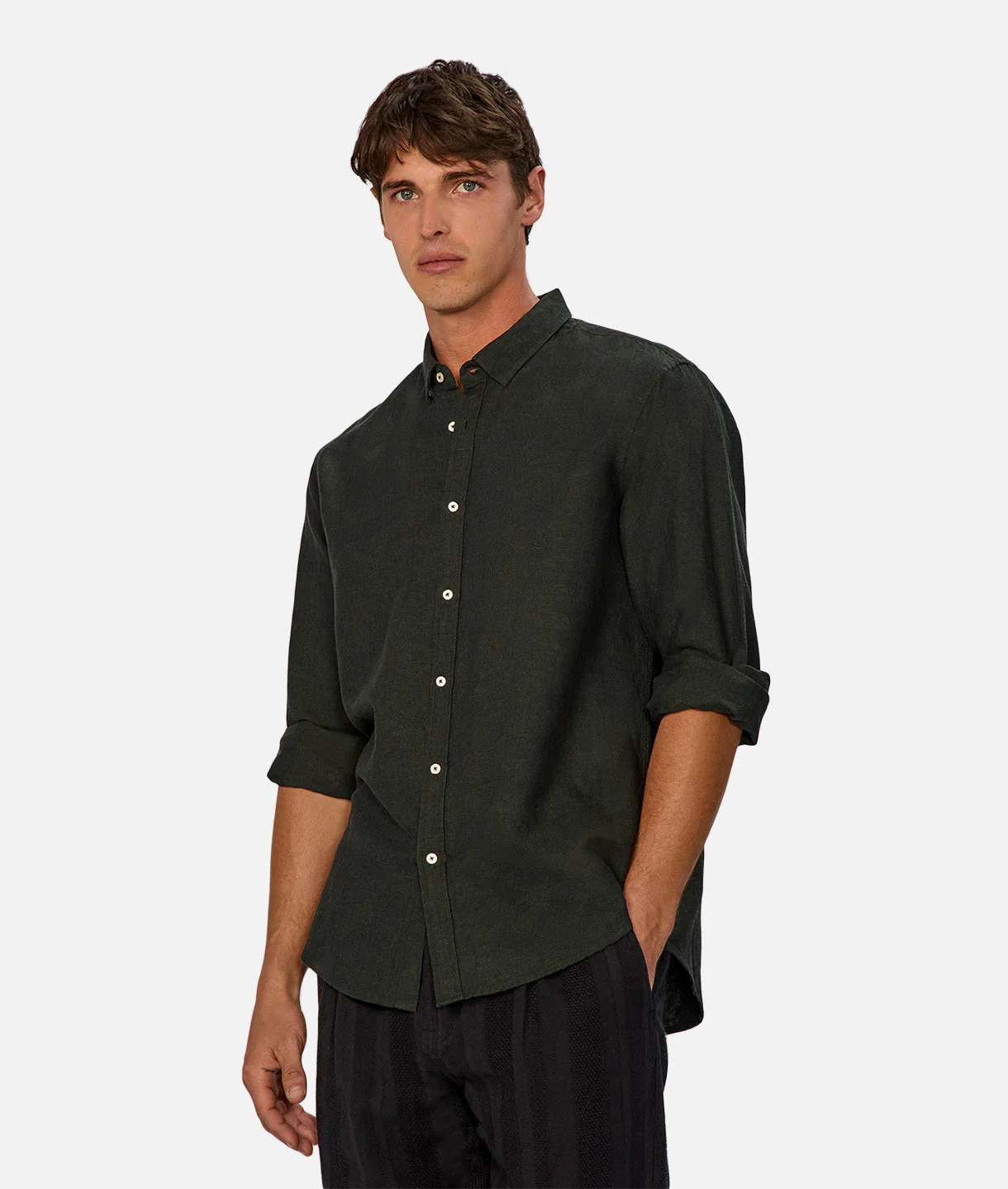 The Tennyson Linen Blend Long Sleeve Shirt - Image 4