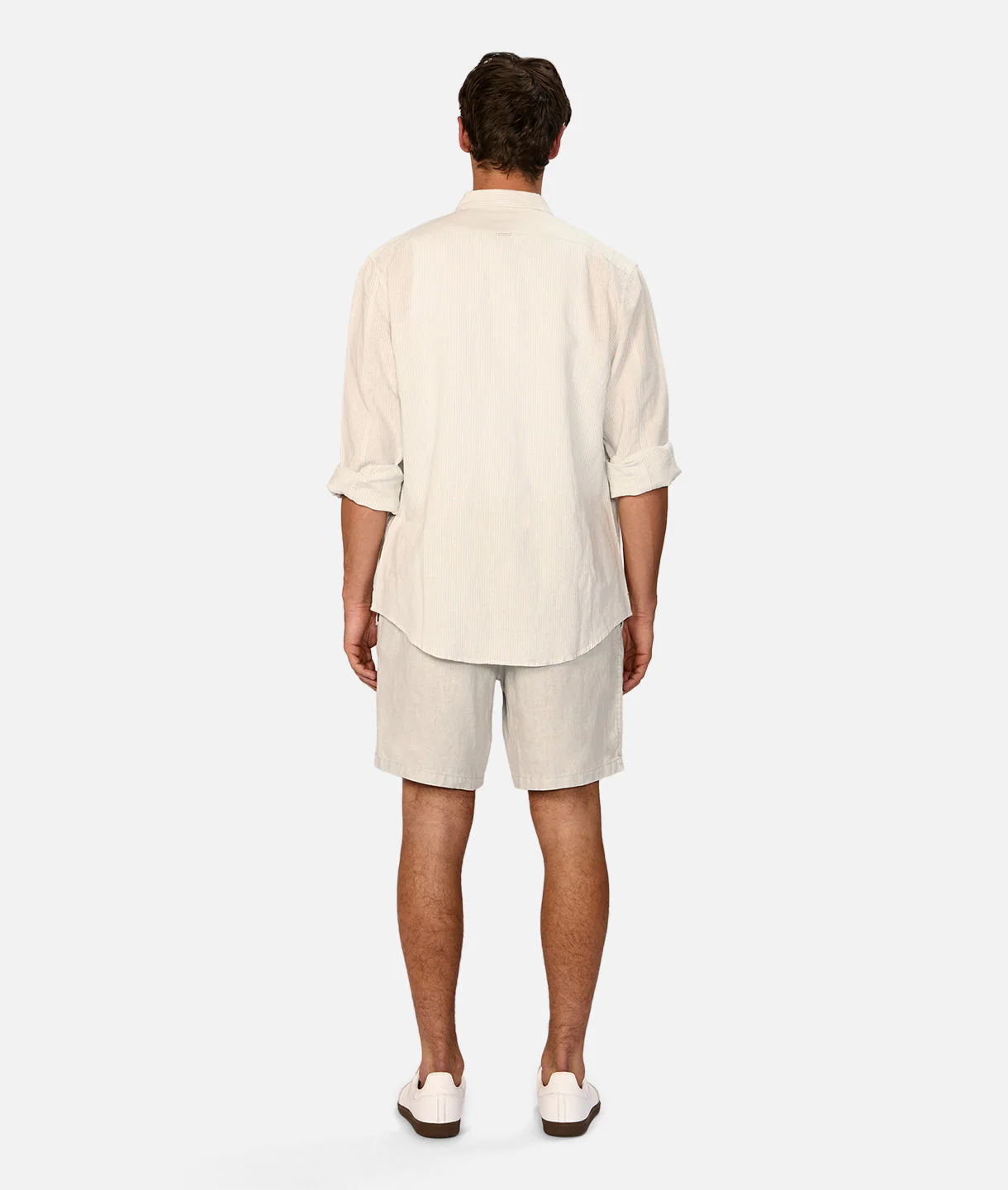 The San Juan Long Sleeve Linen Shirt - Mint/White - Image 5
