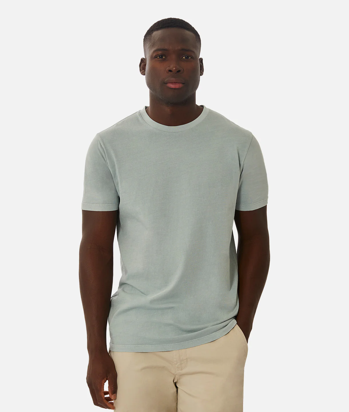 The Basic Classic Crew Neck T-Shirt - PD Faded Blue - Image 3