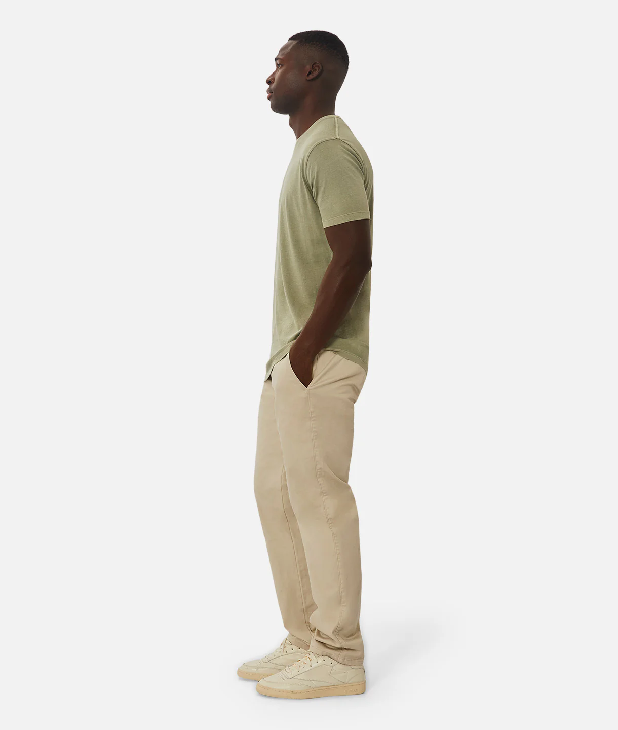 The Basic Classic Crew Neck T-Shirt - PD Lt Sage - Image 3