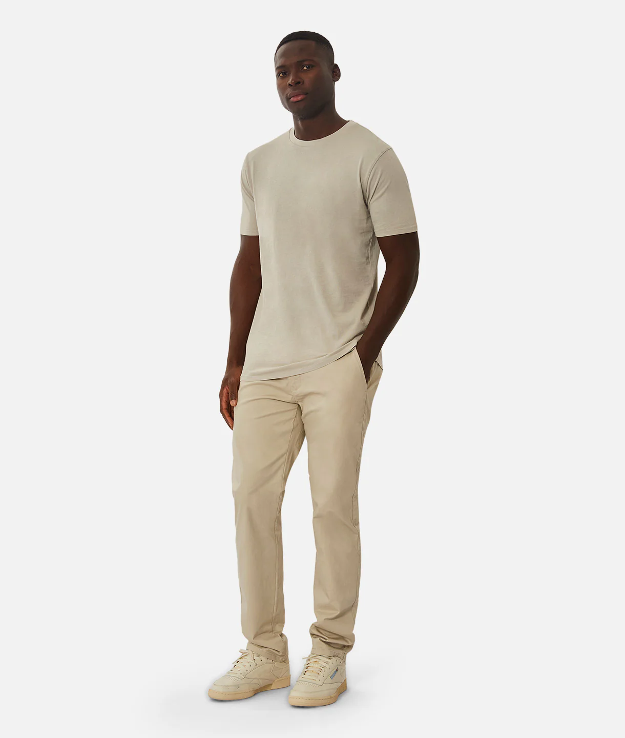 The Basic Classic Crew Neck T-Shirt - OD Stone - Image 3