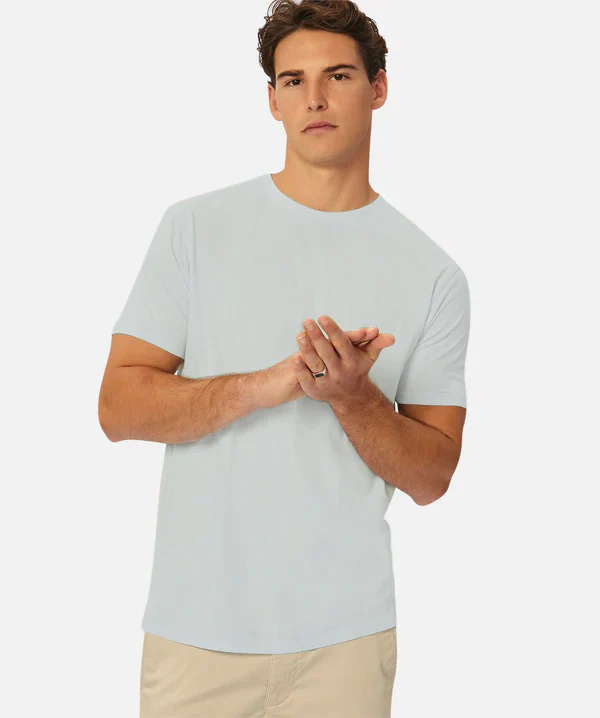 The Basic Classic Crew Neck T-Shirt - Lt Blue - Image 5