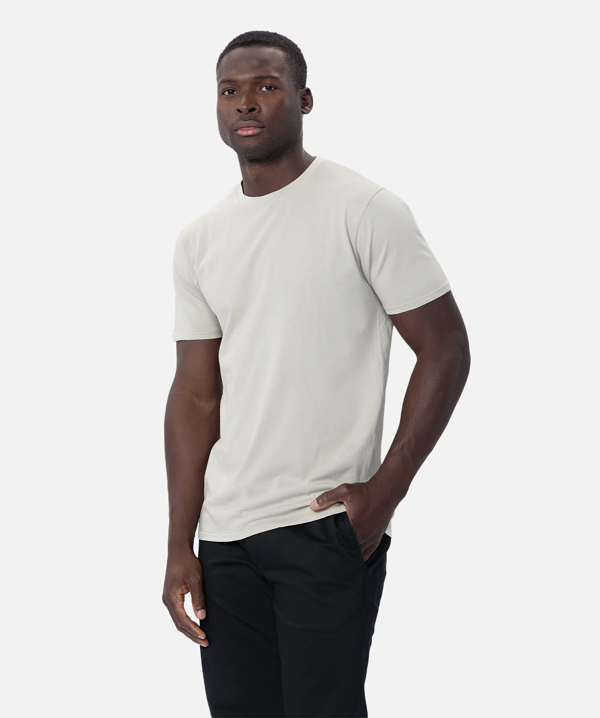 The Basic Classic Crew Neck T-Shirt - Lt Sage - Image 3