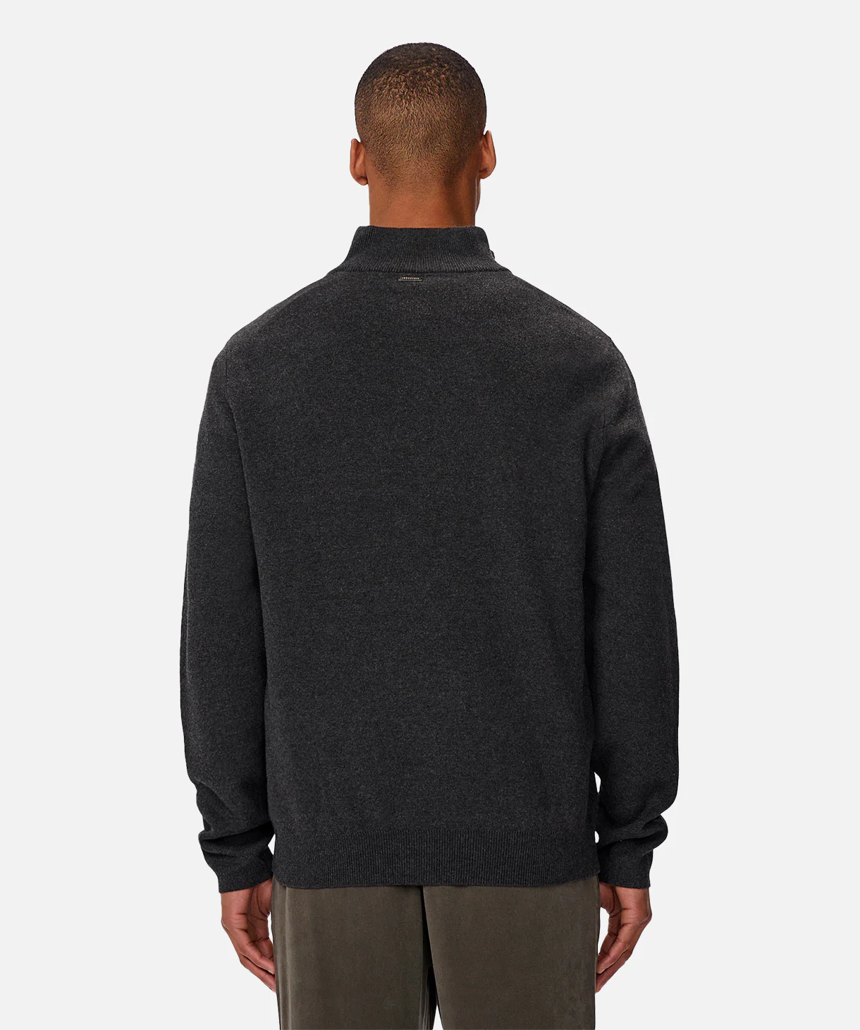 The Lakewood Zip Neck Knit - Charcoal - Image 4