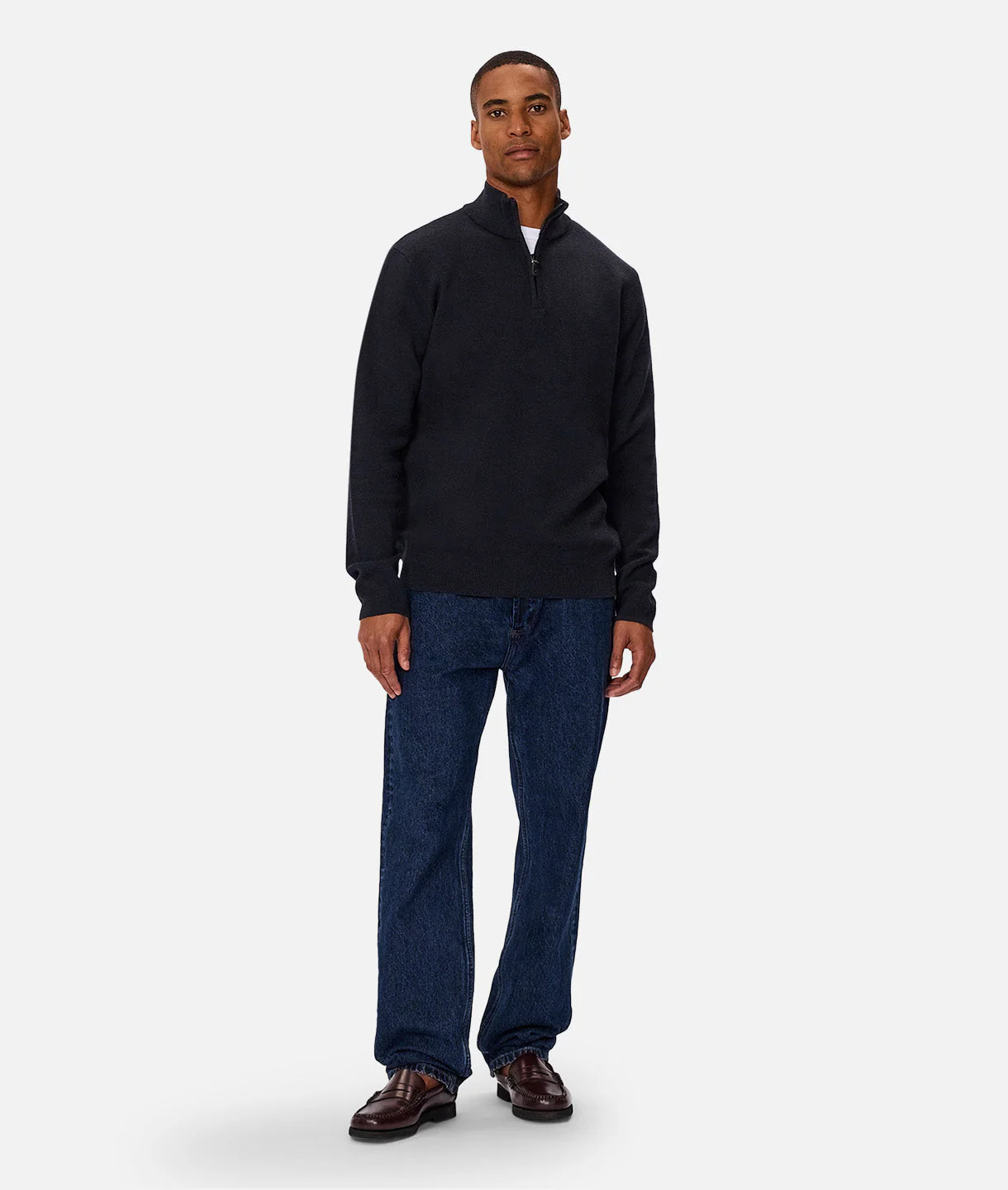 The Lakewood Zip Neck Knit - Dk Navy - Image 5