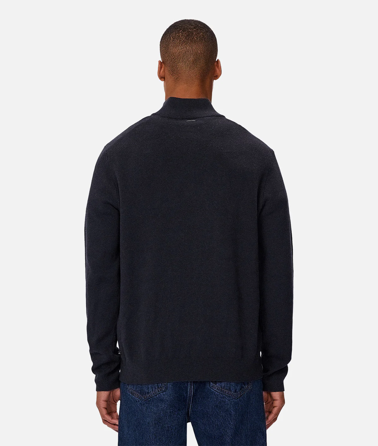 The Lakewood Zip Neck Knit - Dk Navy - Image 6