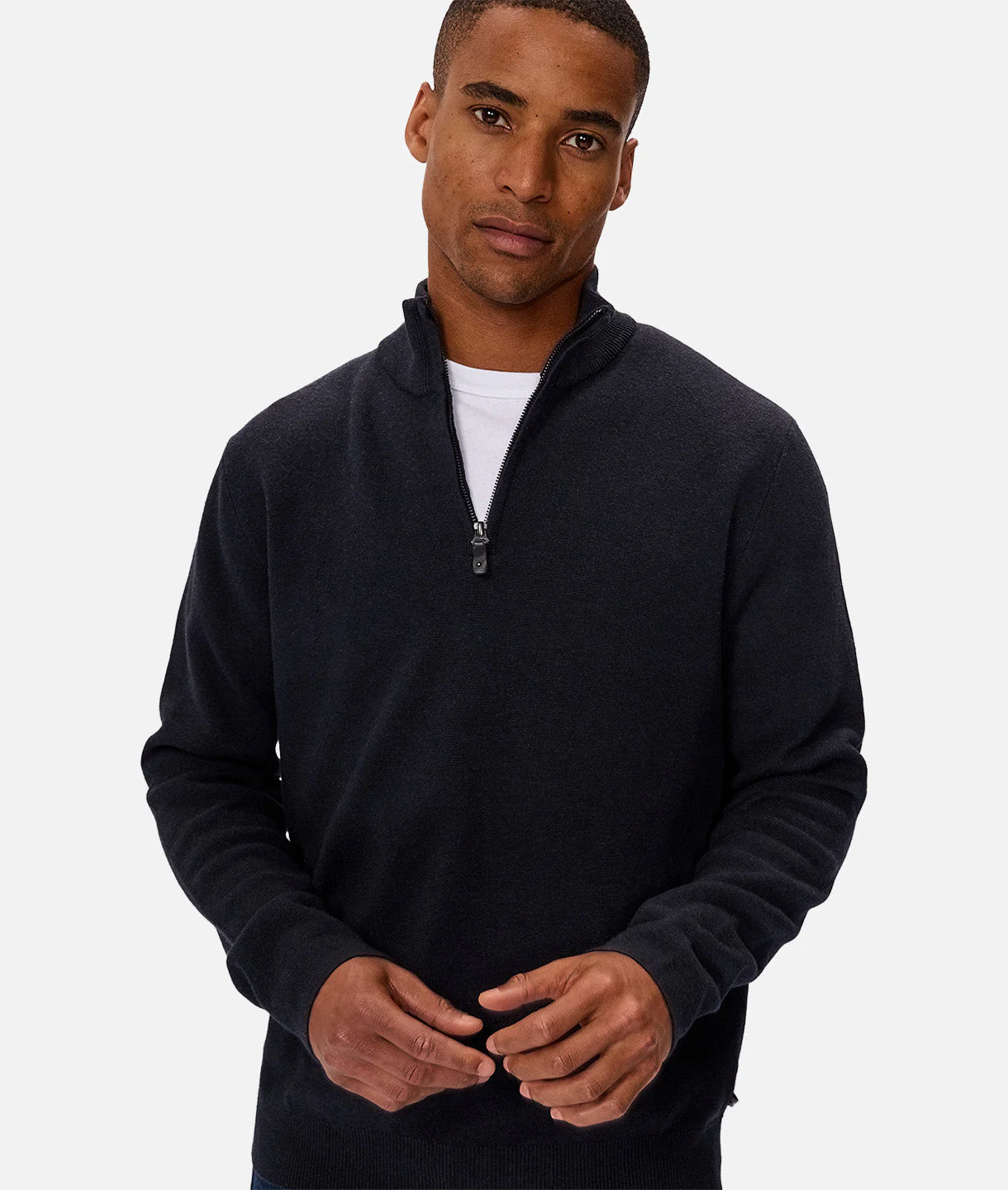 The Lakewood Zip Neck Knit - Dk Navy - Image 8