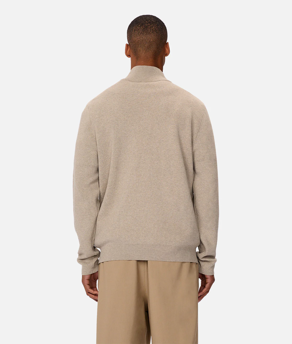 The Lakewood Zip Neck Knit - Wheat Marle - Image 4