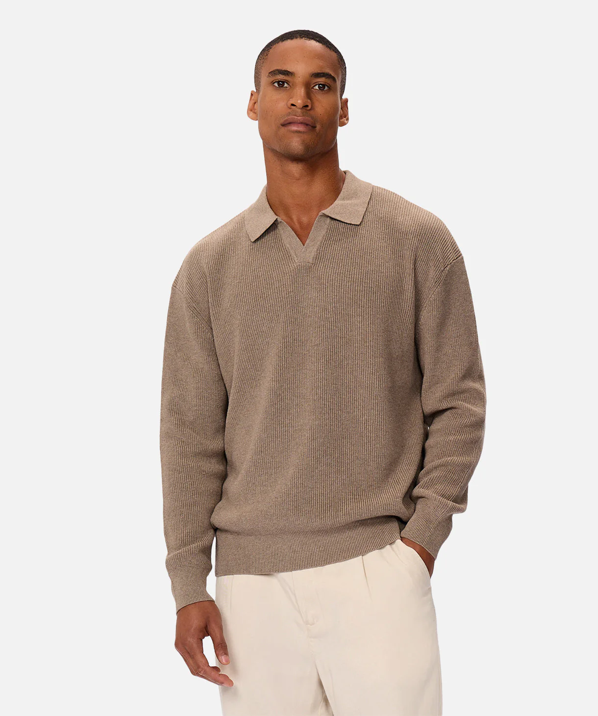 The New England Polo Sweater - Walnut - Image 6