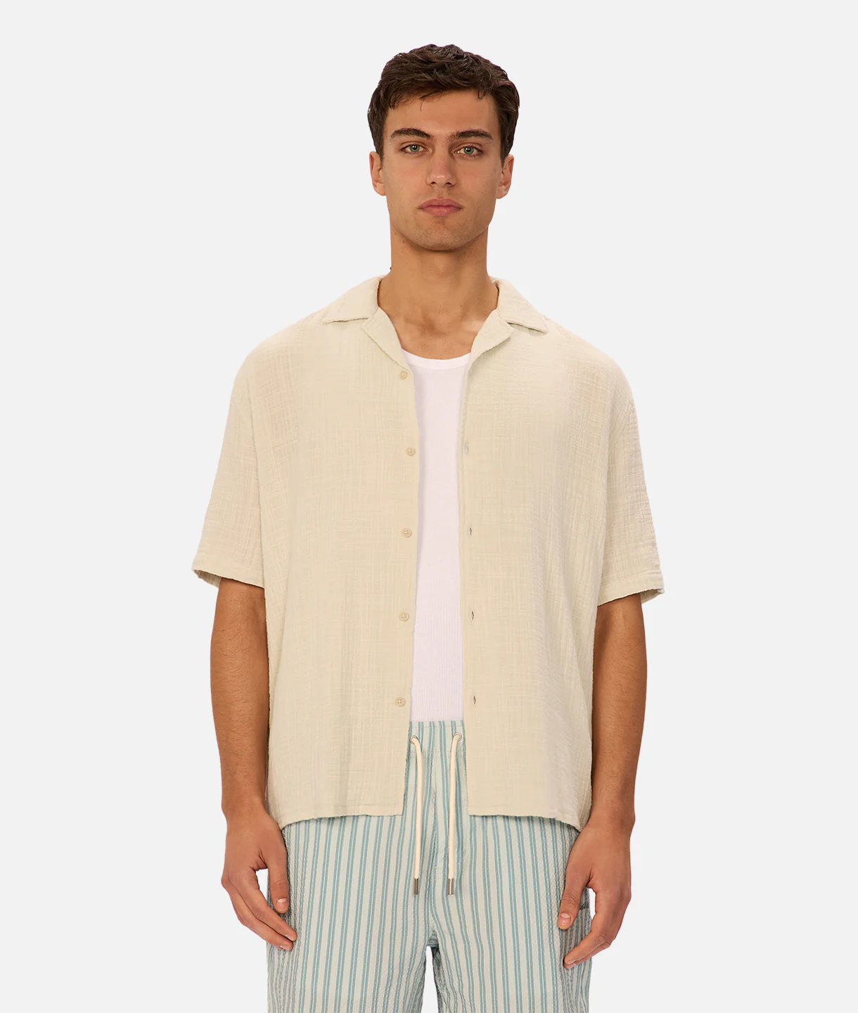The Seguro Short Sleeve Shirt - Duck Egg - Image 5