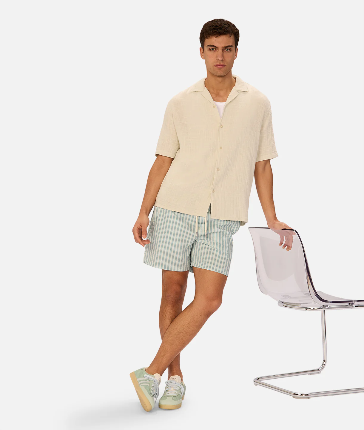 The Seguro Short Sleeve Shirt - Duck Egg - Image 9