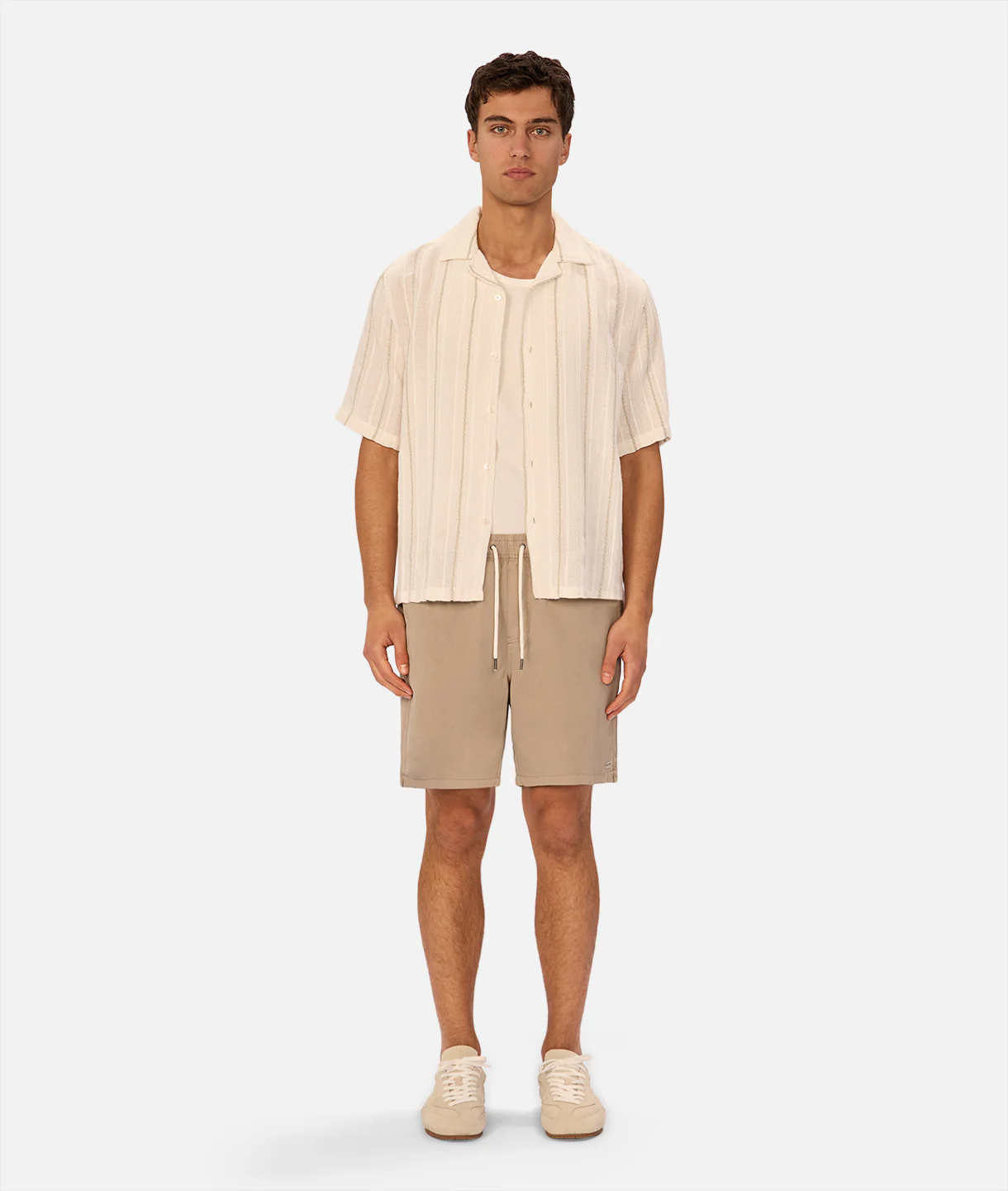The Mondova Short Sleeve Shirt - Creme / Willow Green - Image 6