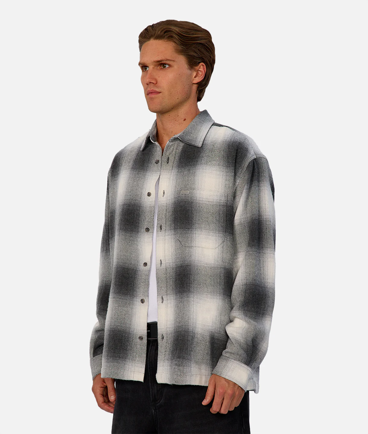 The Highland Long Sleeve Shirt - Charcoal - Image 3