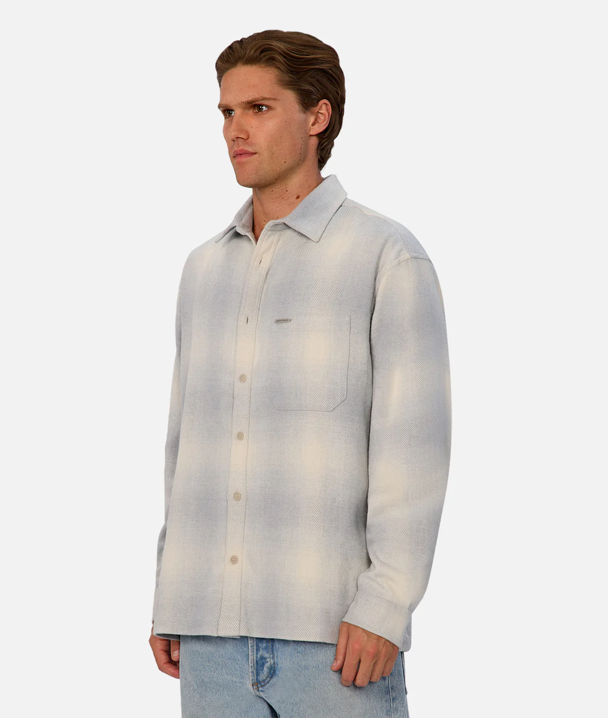 The Highland Long Sleeve Shirt - Grey Combo - Image 3