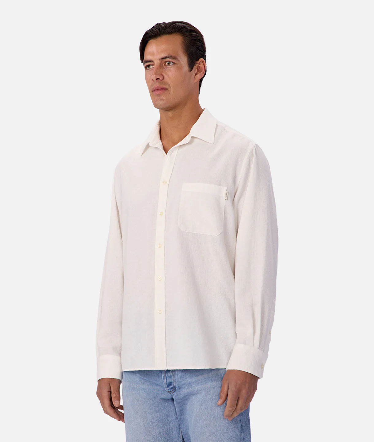 The Marbella Long Sleeve Shirt - Cream - Image 3