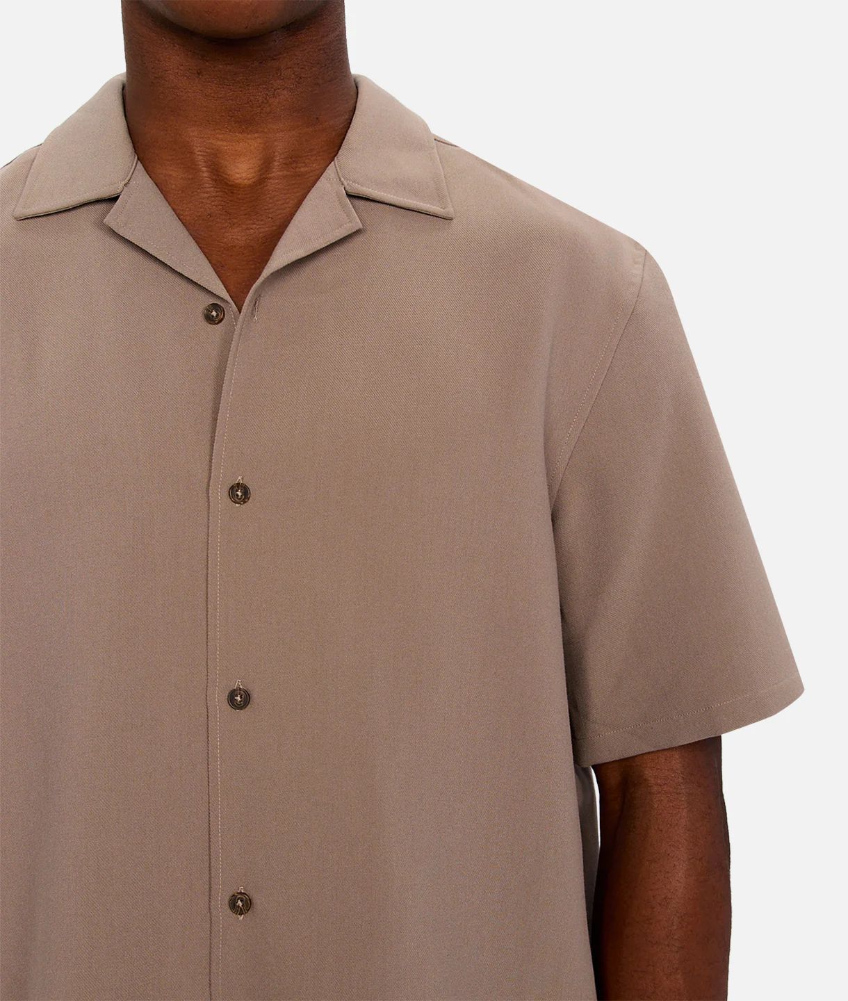 The Lightweight Lusso Short Sleeve Shirt - Taupe - Image 6