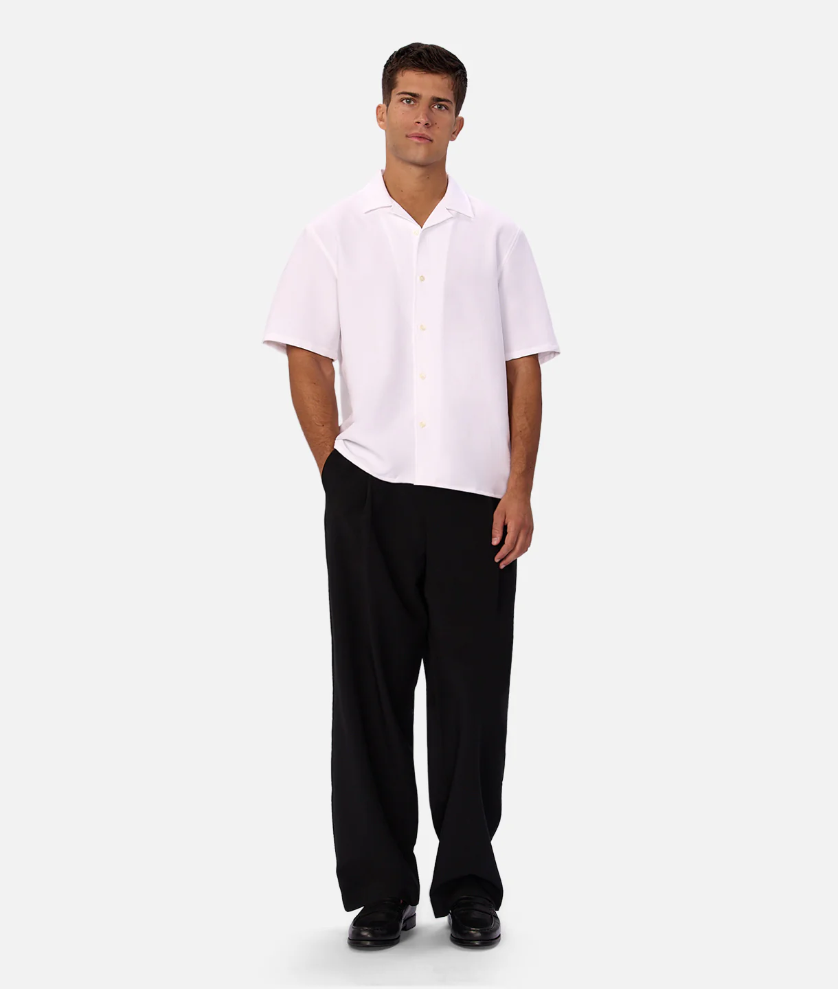The Lightweight Lusso Short Sleeve Shirt - Winter White - Image 8