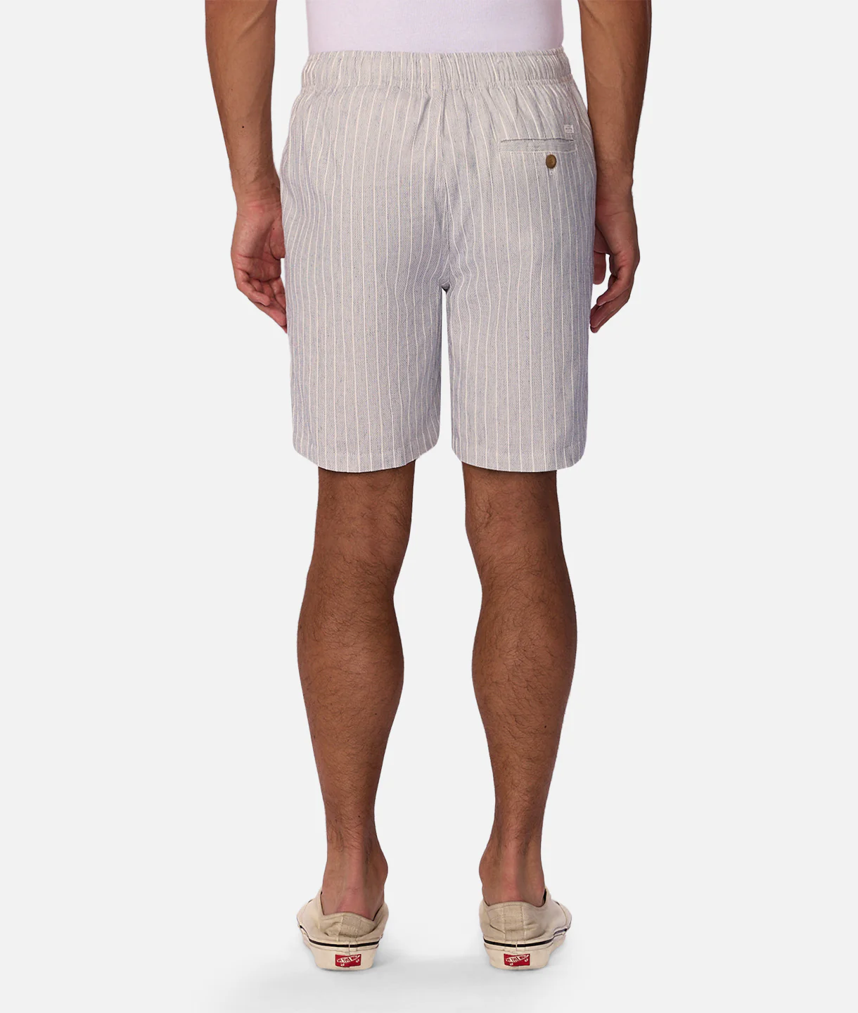 The La Brava Linen Blend Short - Blue / Off White - Image 4
