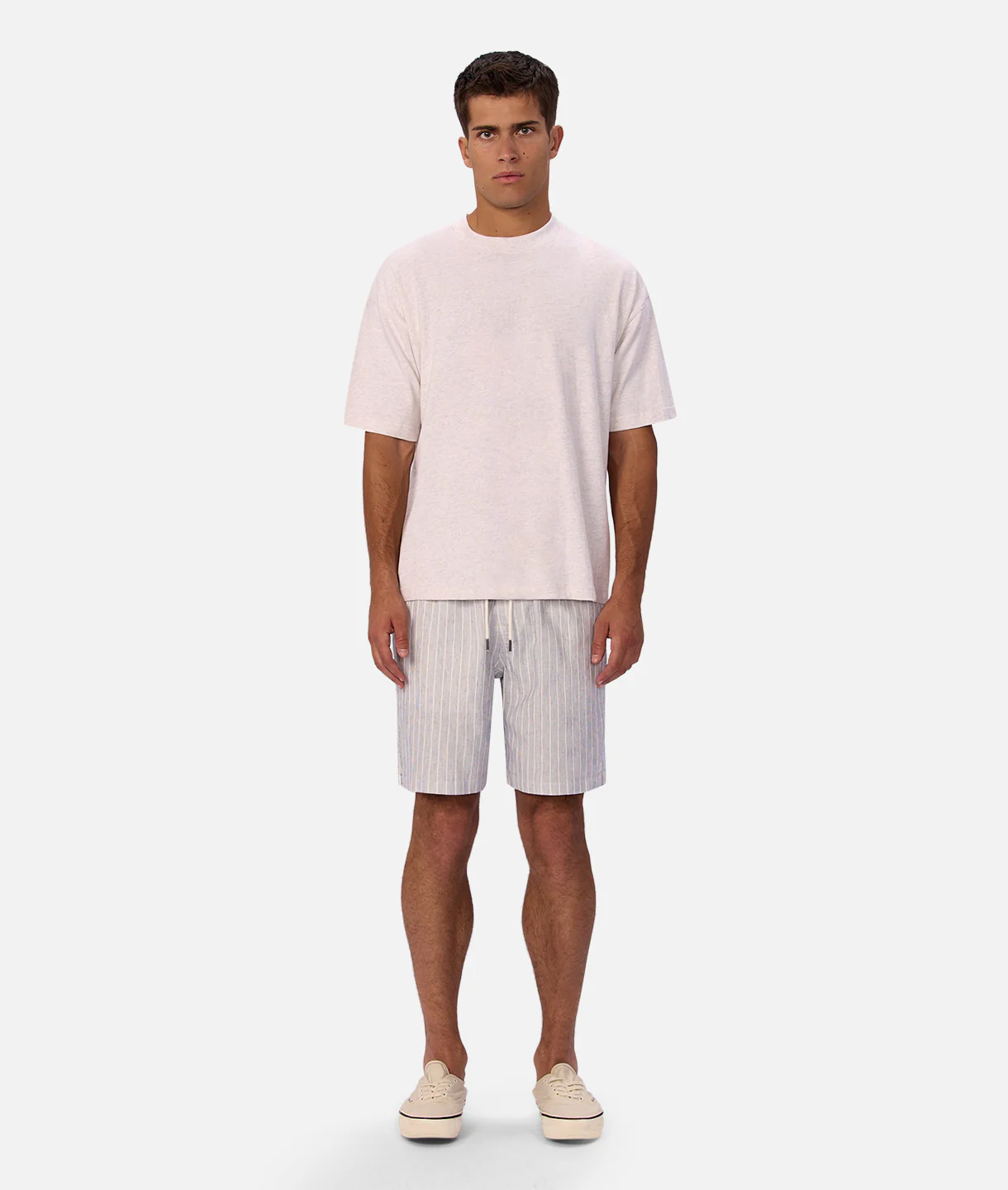 The La Brava Linen Blend Short - Blue / Off White - Image 5