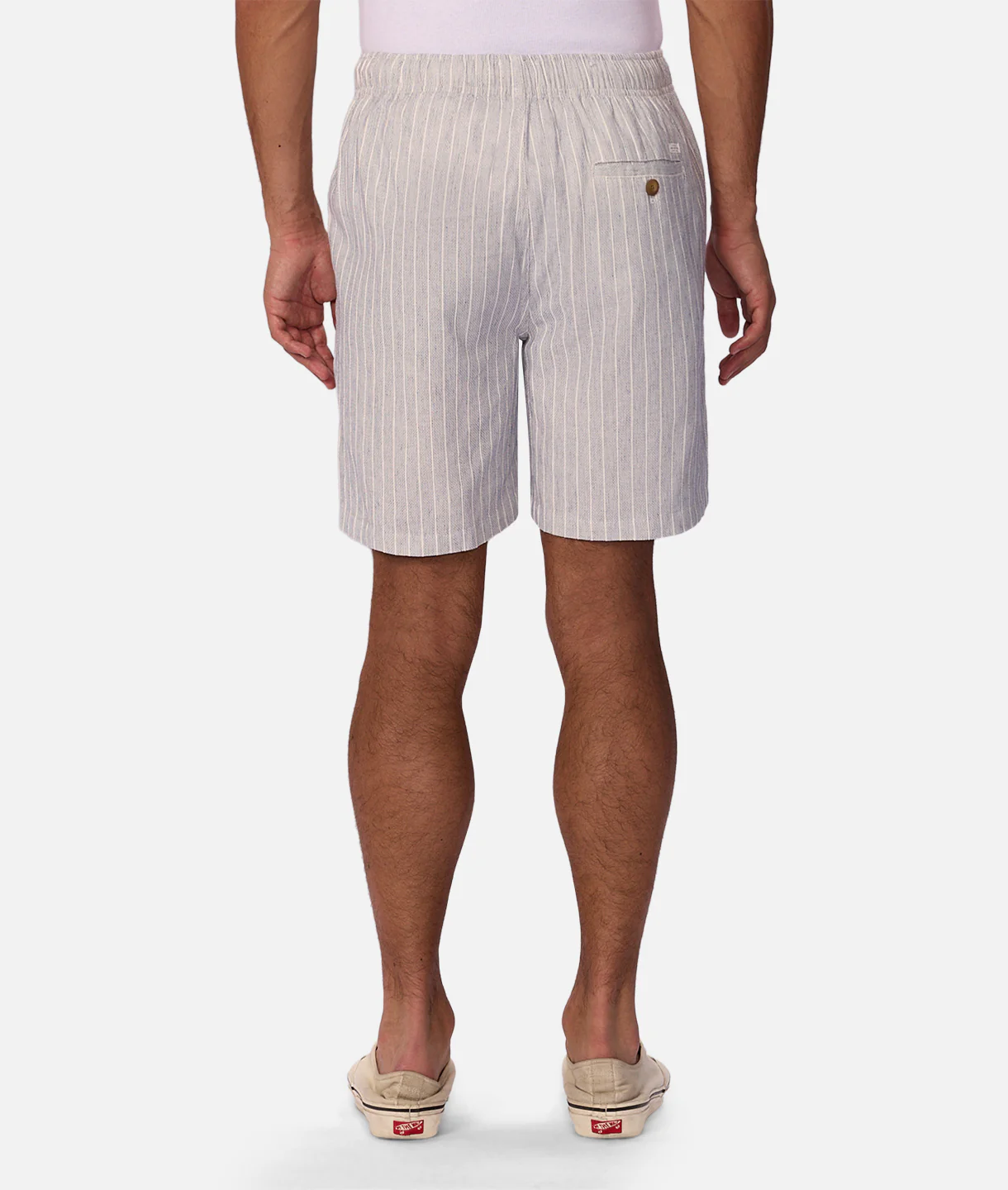 The La Brava Linen Blend Short - Blue / Off White - Image 8