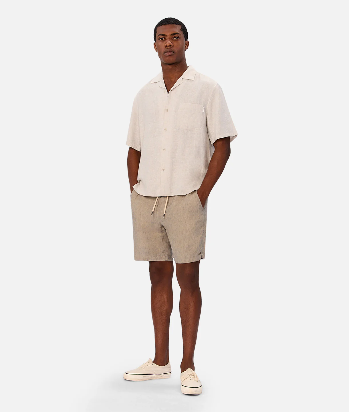 The Summerland Short - Taupe / Navy - Image 2