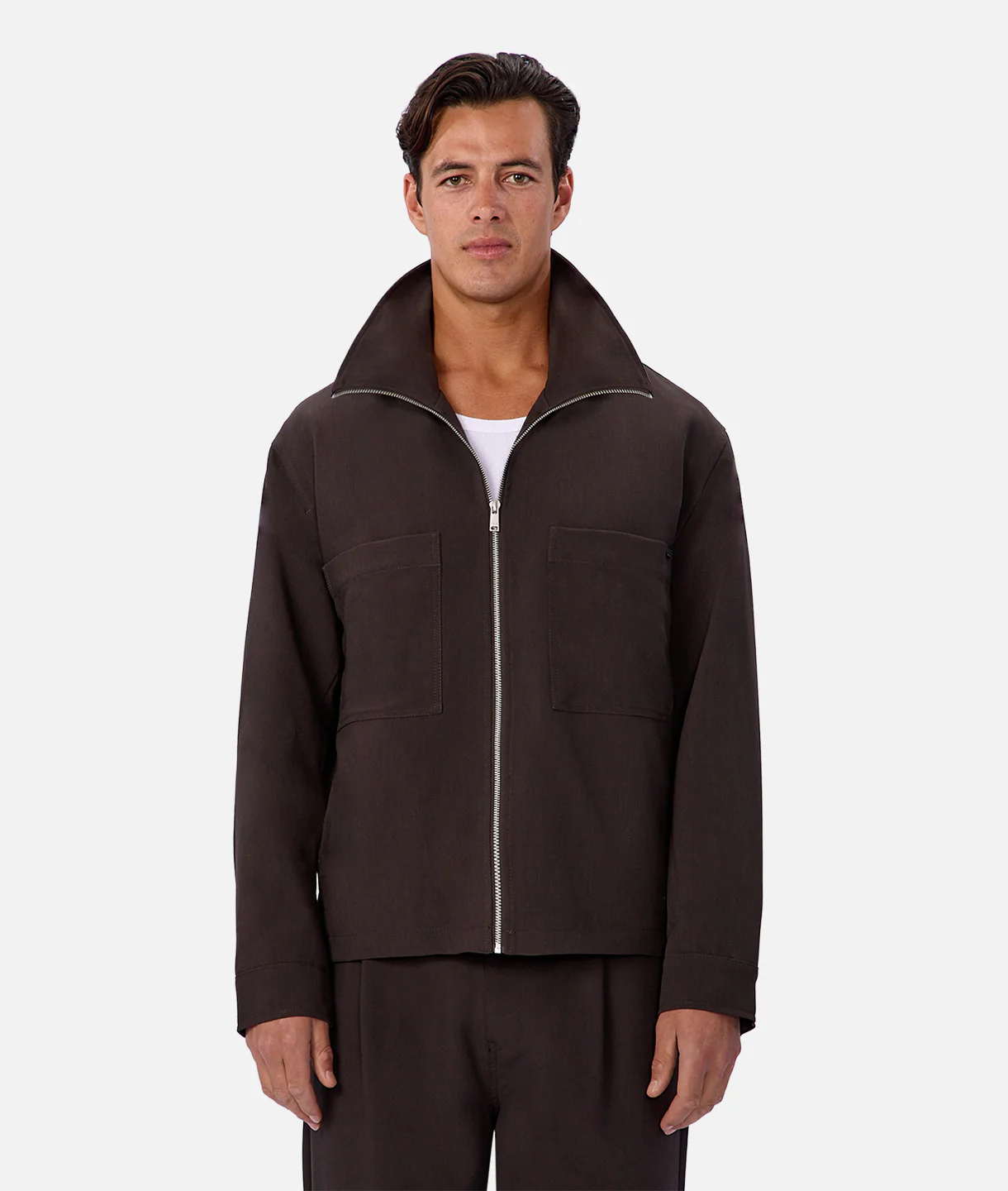 The Light Lusso Zip Thru Jacket - Dark Aubergine