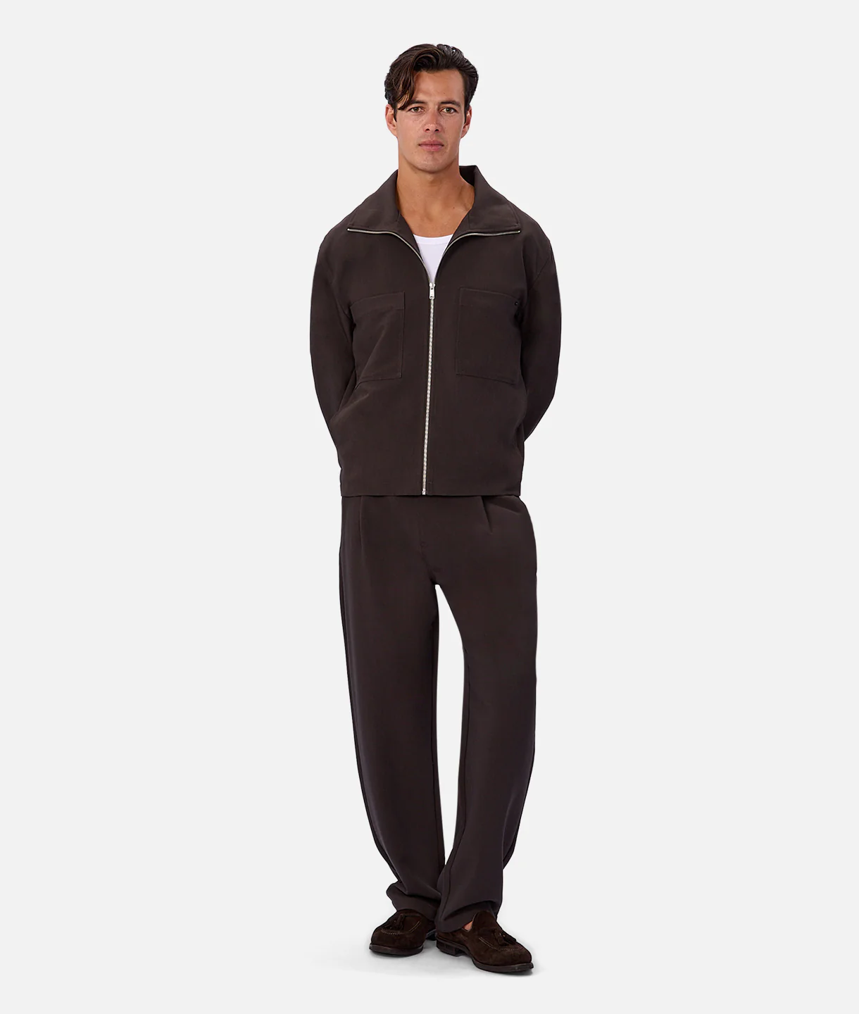 The Light Lusso Zip Thru Jacket - Dark Aubergine - Image 8