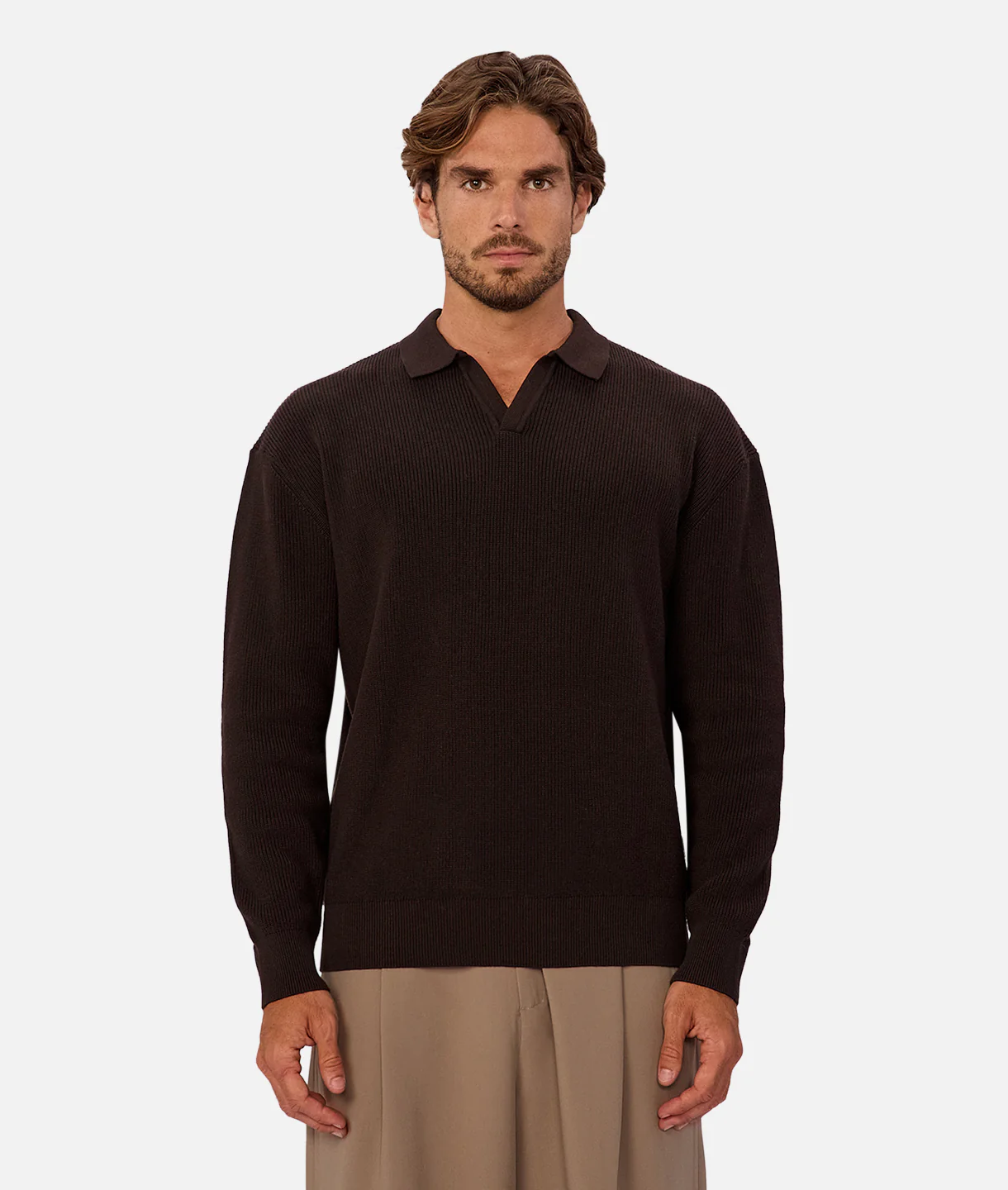 The New England Polo Sweater - Espresso