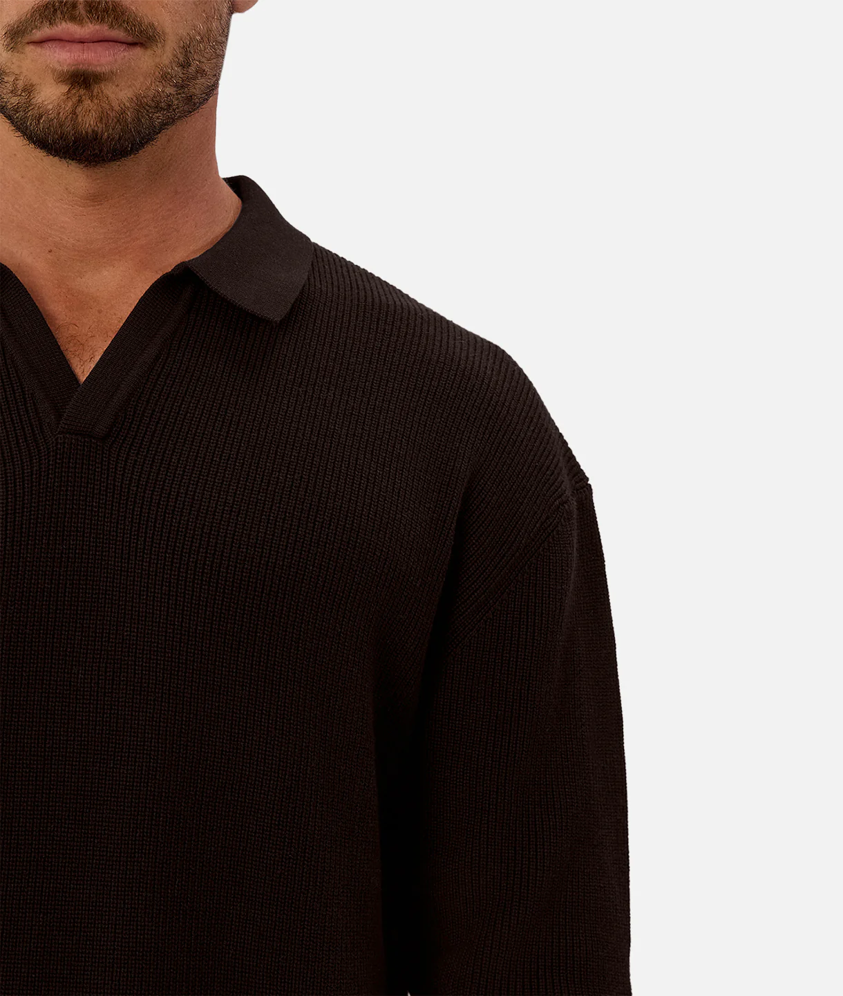 The New England Polo Sweater - Espresso - Image 6