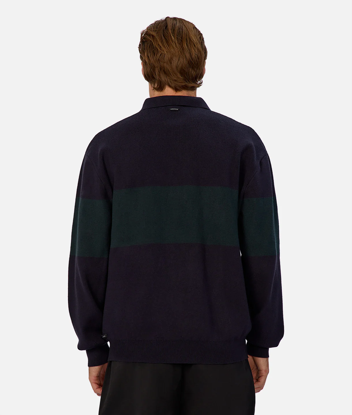 The Panelled Sweater - Navy Green Combo - Image 4