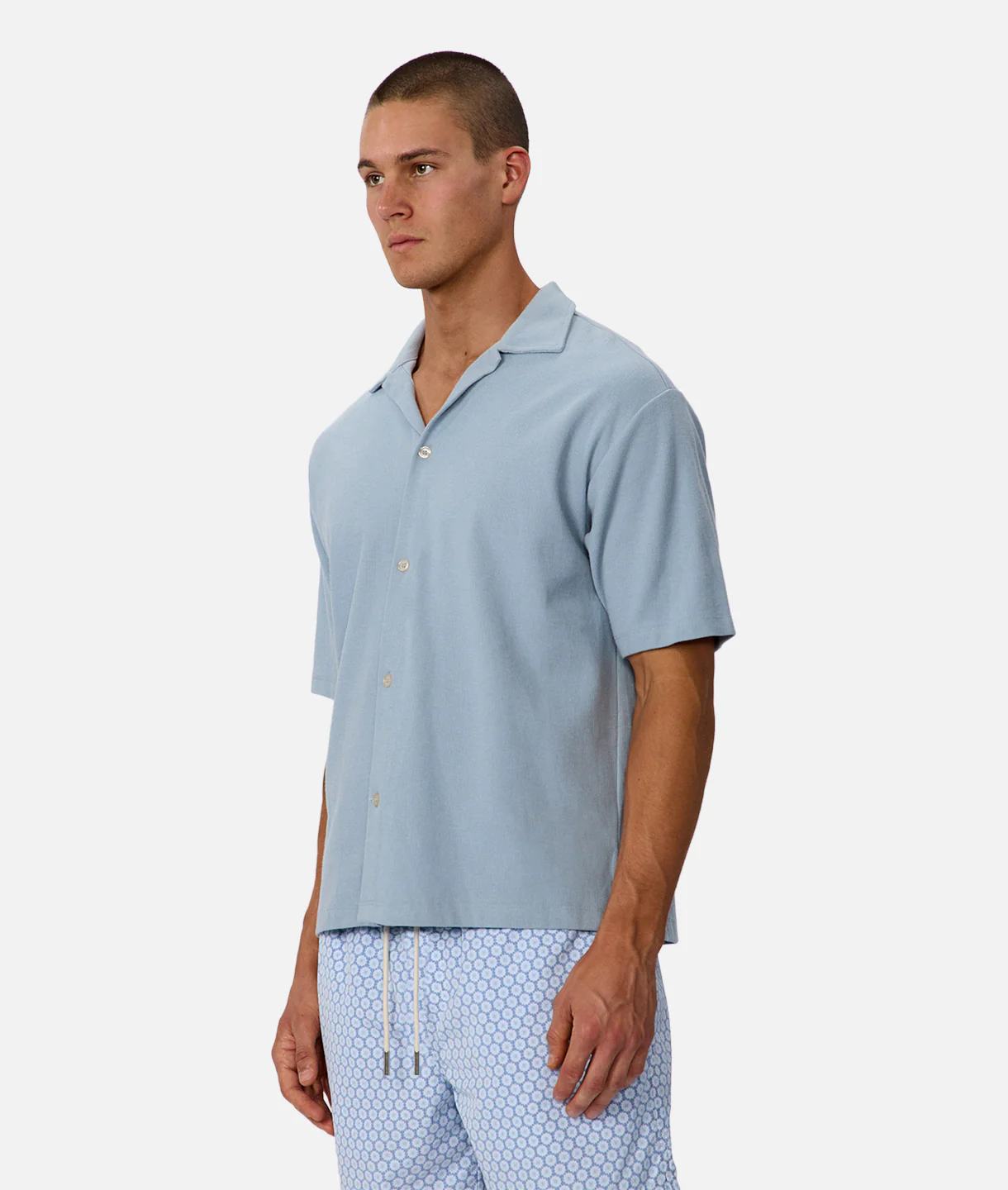 The Mercer Short Sleeve Shirt - Aqua - Image 3