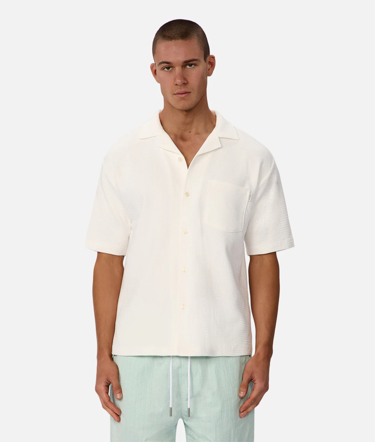 The Knitted Malibu Short Sleeve Shirt - Winter White