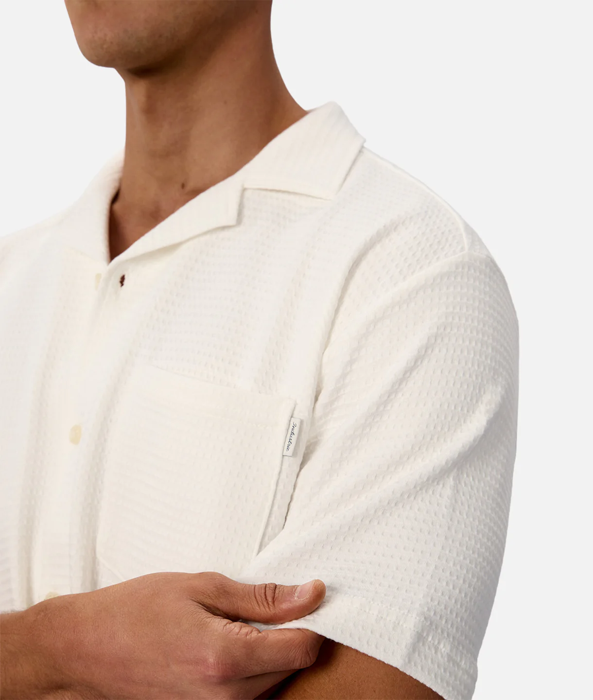 The Knitted Malibu Short Sleeve Shirt - Winter White - Image 8
