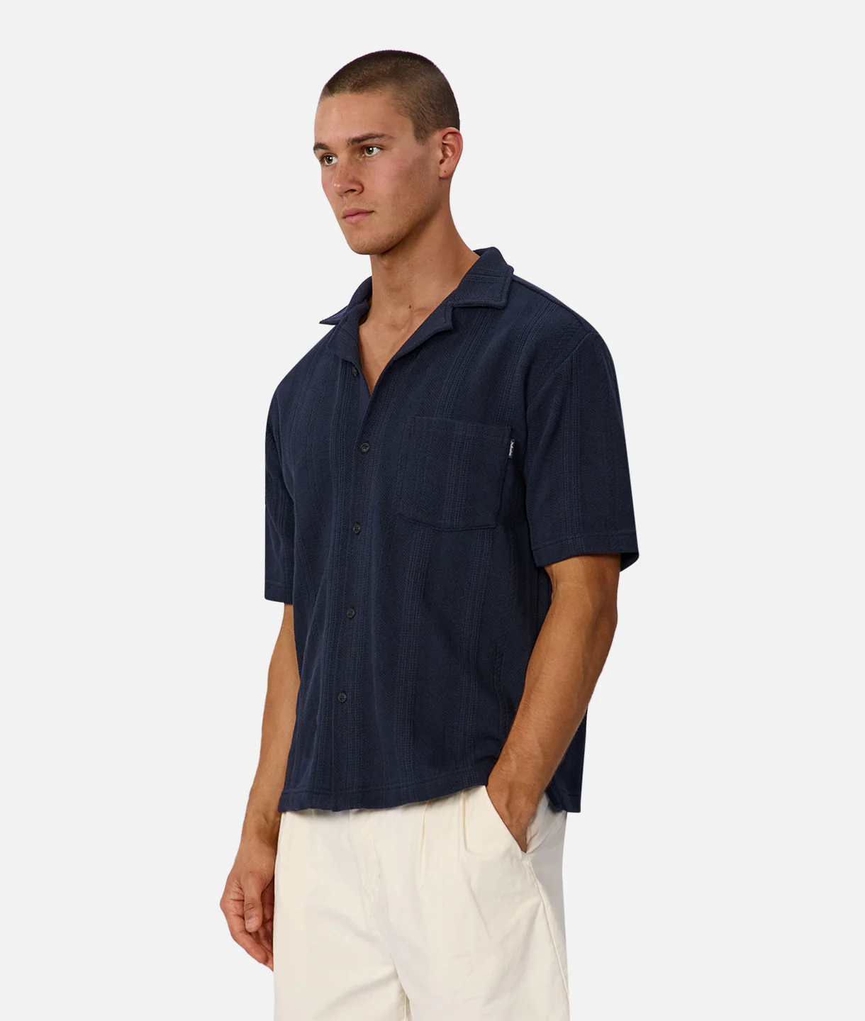 The Malaga Short Sleeve Shirt - New Navy - Image 3