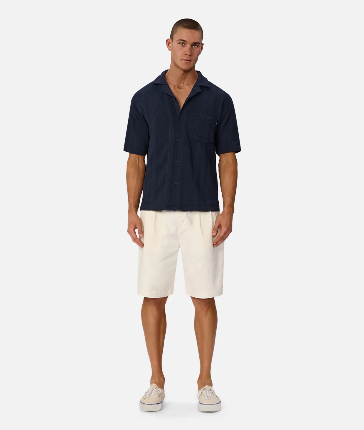 The Malaga Short Sleeve Shirt - New Navy - Image 5