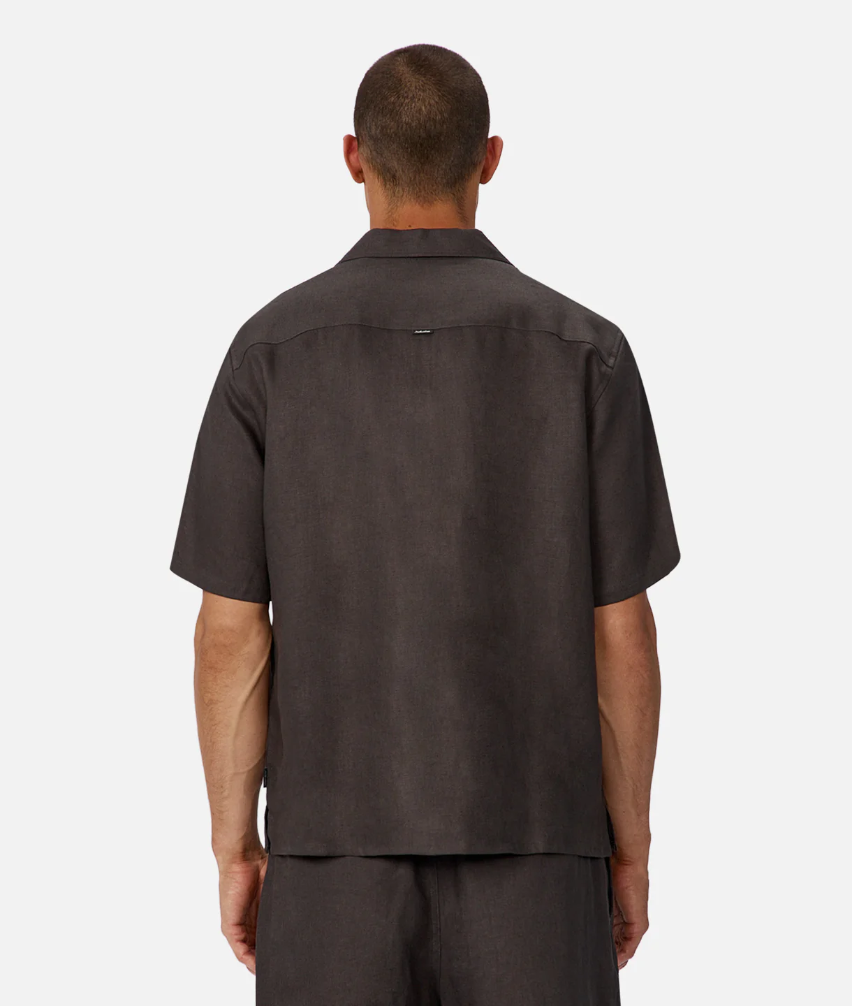 The Lusso Linen Short Sleeve Shirt - Cocoa - Image 4