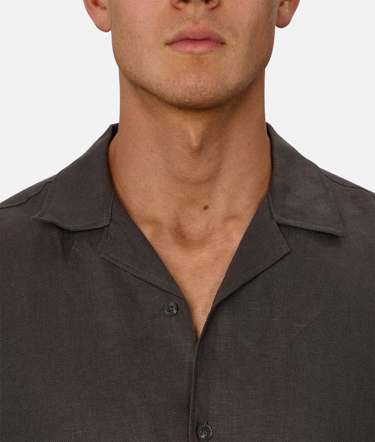 The Lusso Linen Short Sleeve Shirt - Cocoa - Image 6
