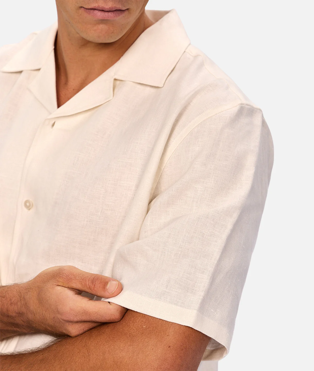 The Lusso Linen Short Sleeve Shirt - Coconut - Image 7