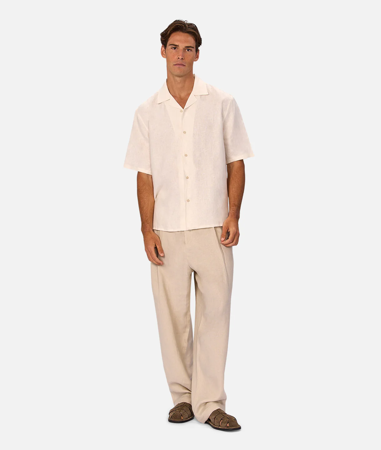 The Lusso Linen Short Sleeve Shirt - Coconut - Image 9