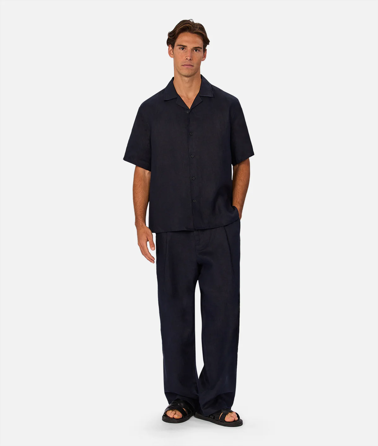 The Lusso Linen Short Sleeve Shirt - Ink - Image 9
