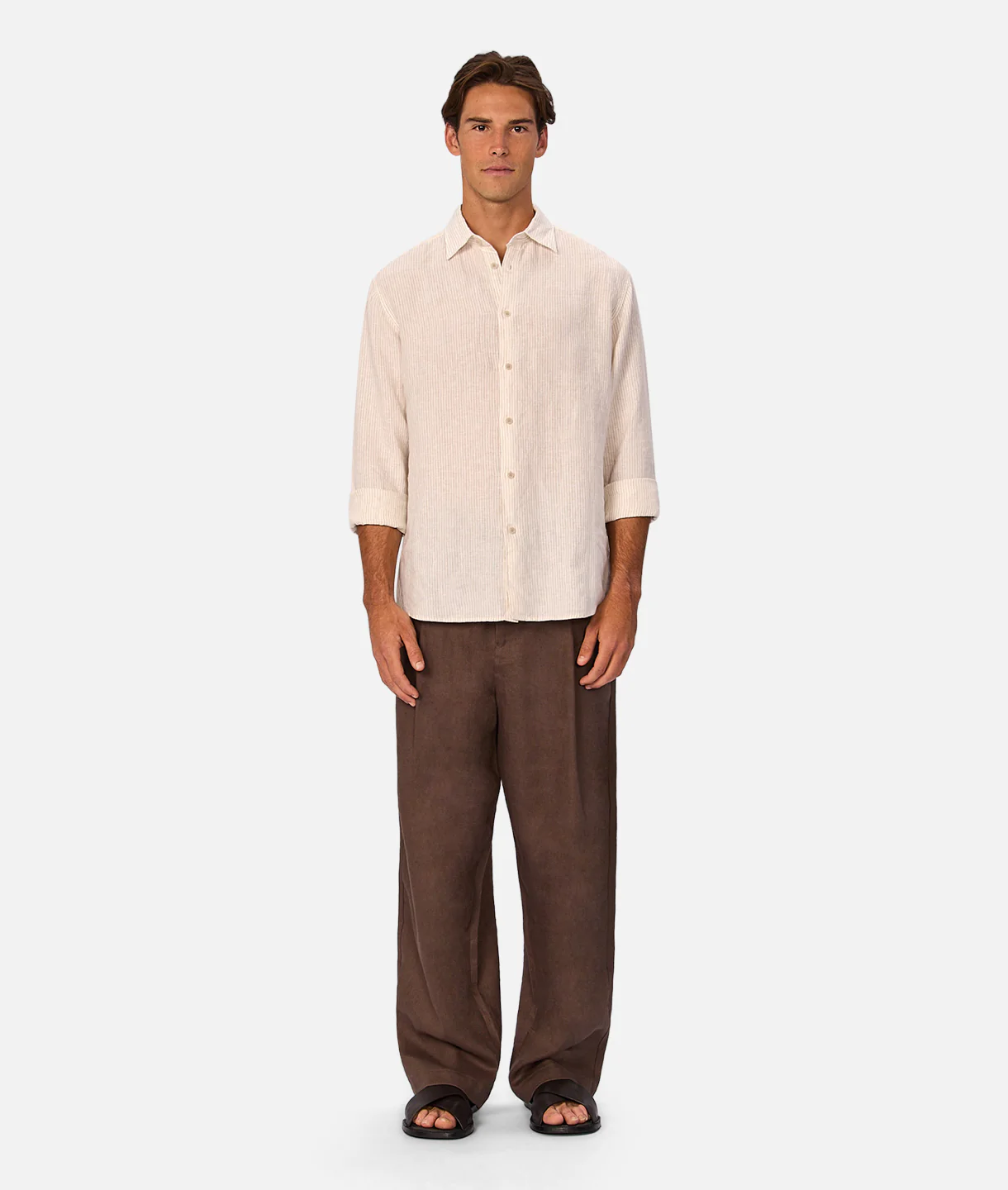 The Monaco Long Sleeve Shirt - Cream / Beige - Image 5