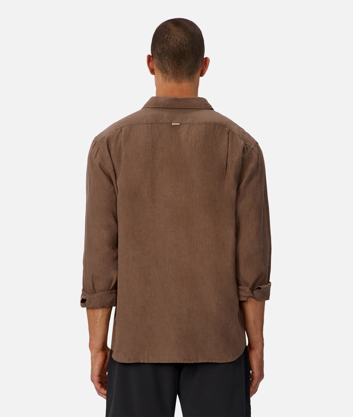 The St Martins Long Sleeve Linen Shirt - Macchiato - Image 4
