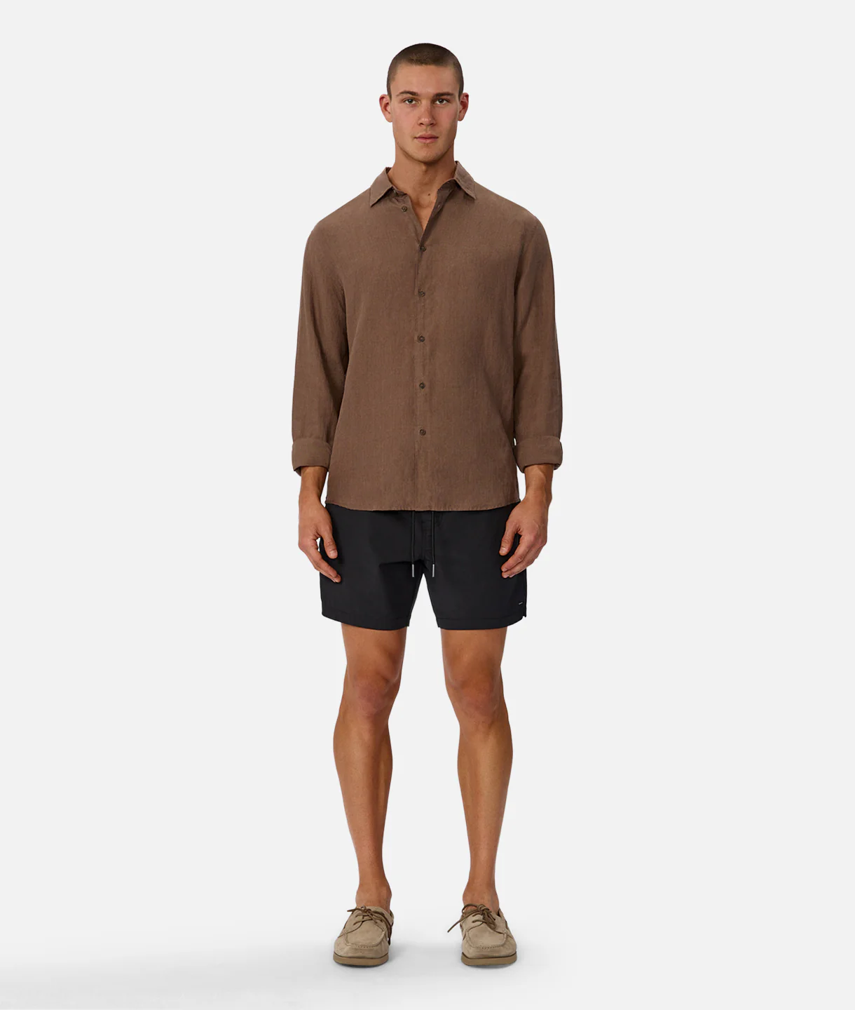 The St Martins Long Sleeve Linen Shirt - Macchiato - Image 5