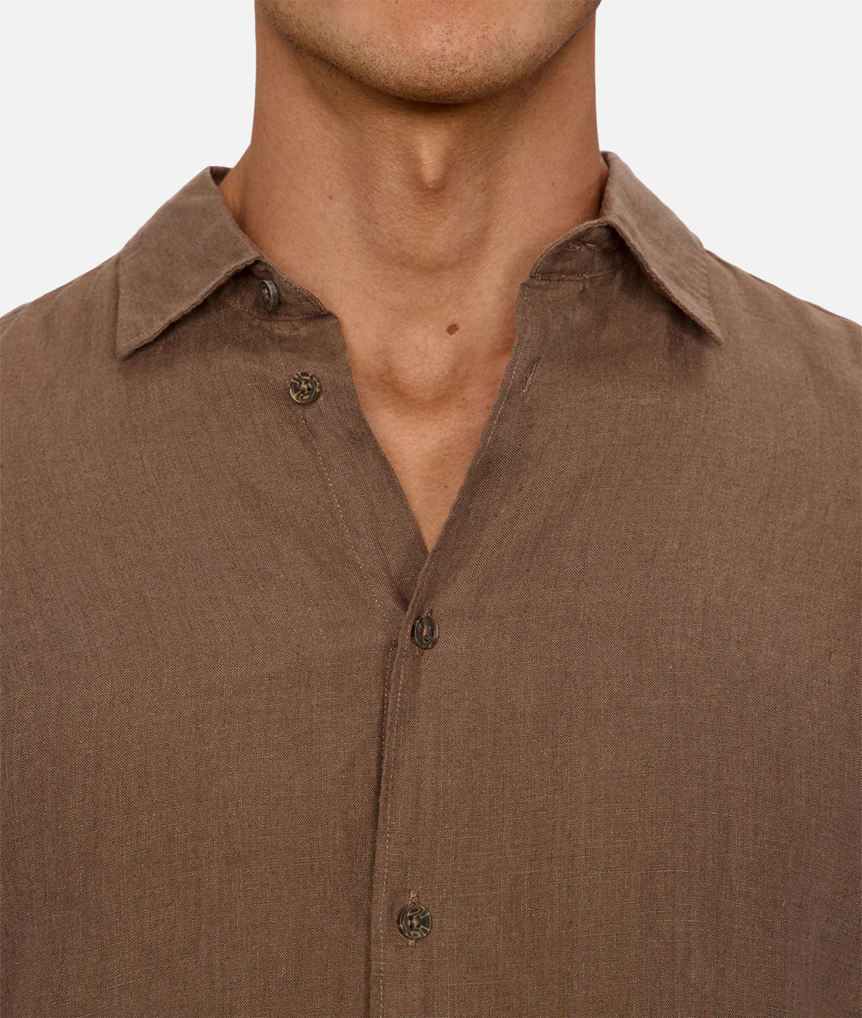 The St Martins Long Sleeve Linen Shirt - Macchiato - Image 6