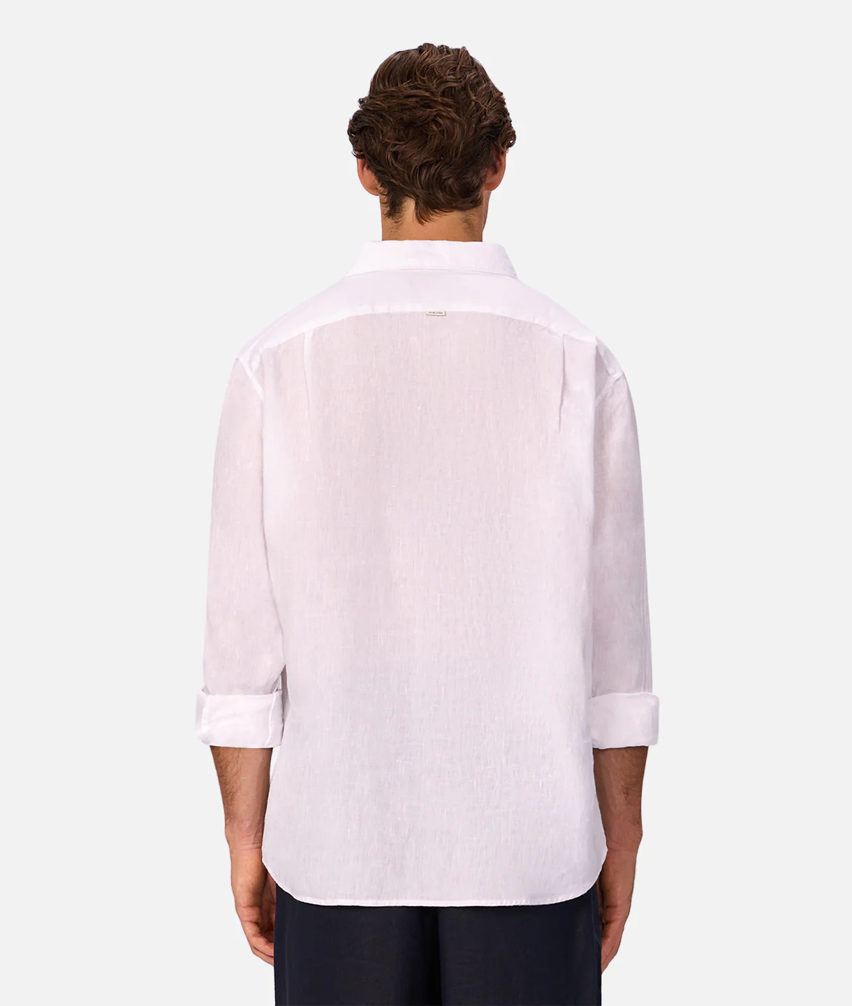 The St Martins Long Sleeve Linen Shirt - Winter White - Image 4