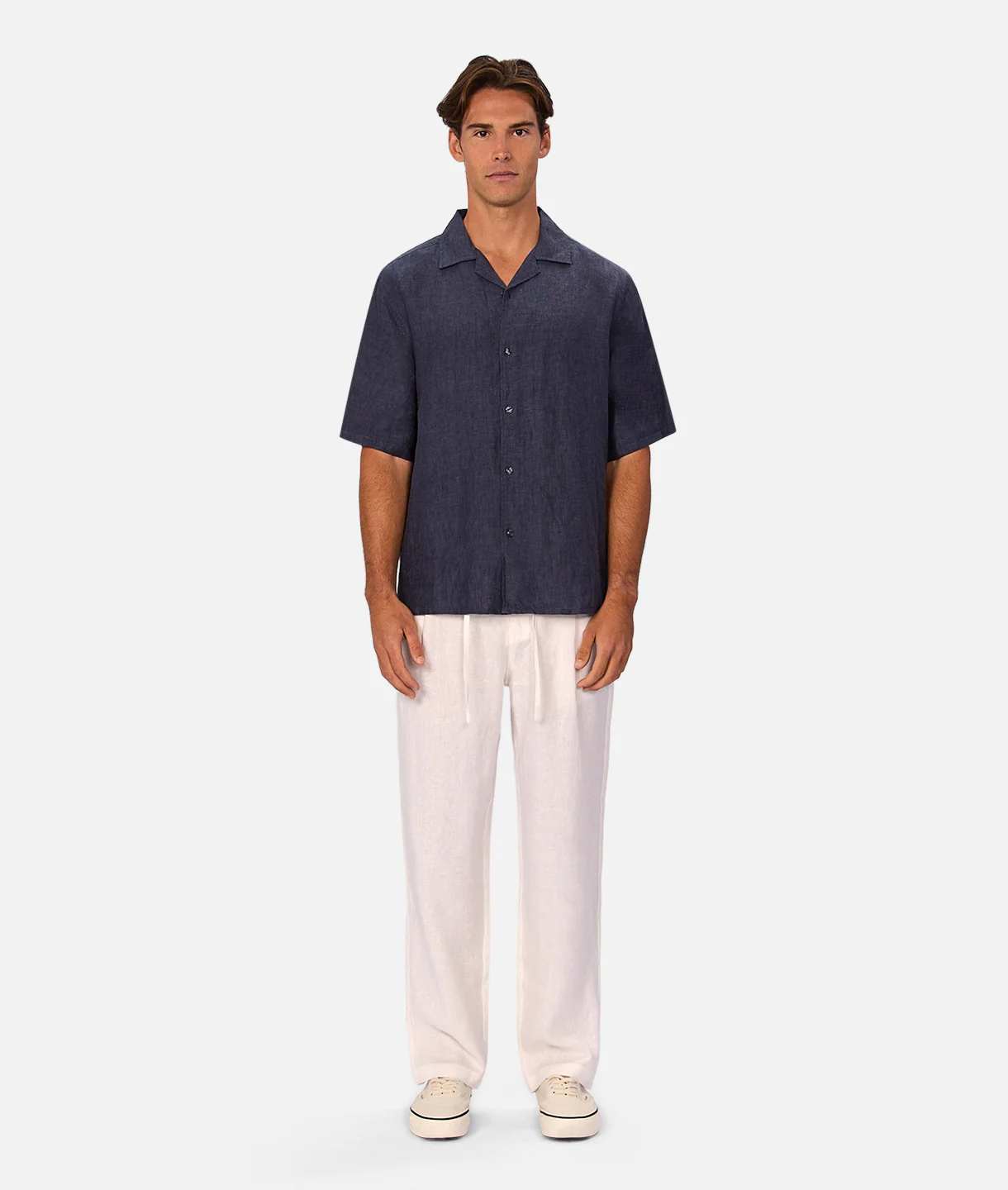 The St Martins Short Sleeve Linen Shirt - Denim - Image 5
