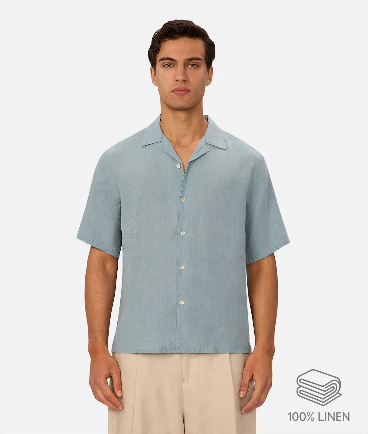 The St Martins Short Sleeve Linen Shirt - Marine