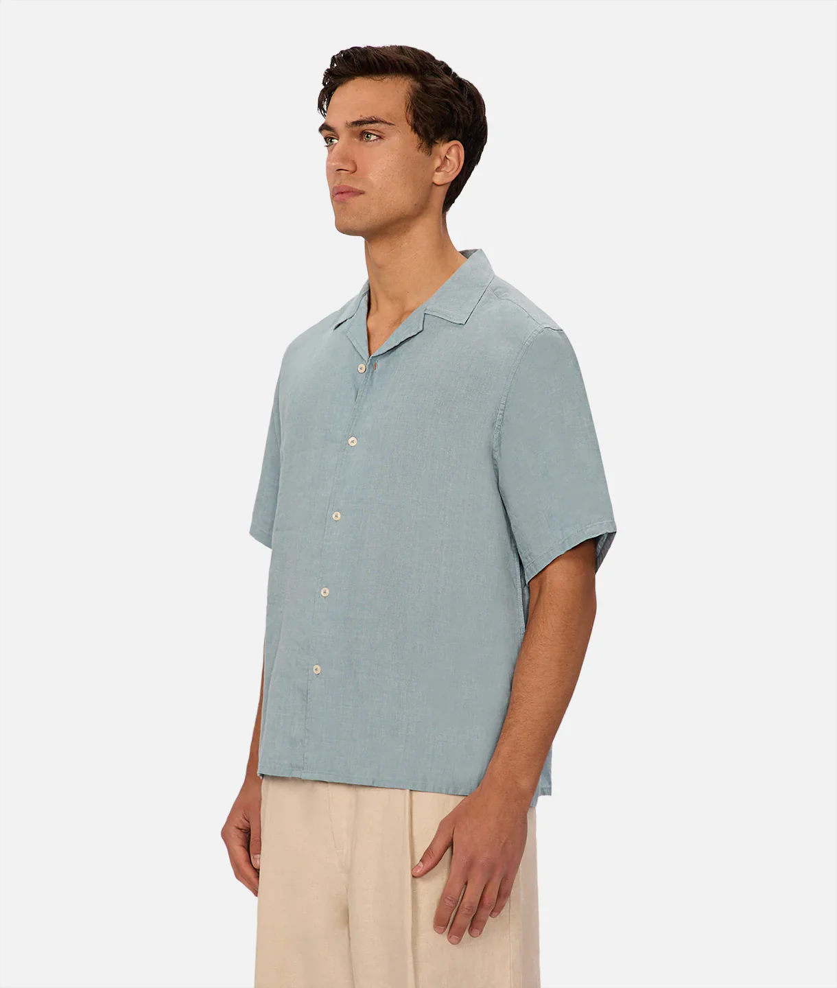 The St Martins Short Sleeve Linen Shirt - Marine - Image 3