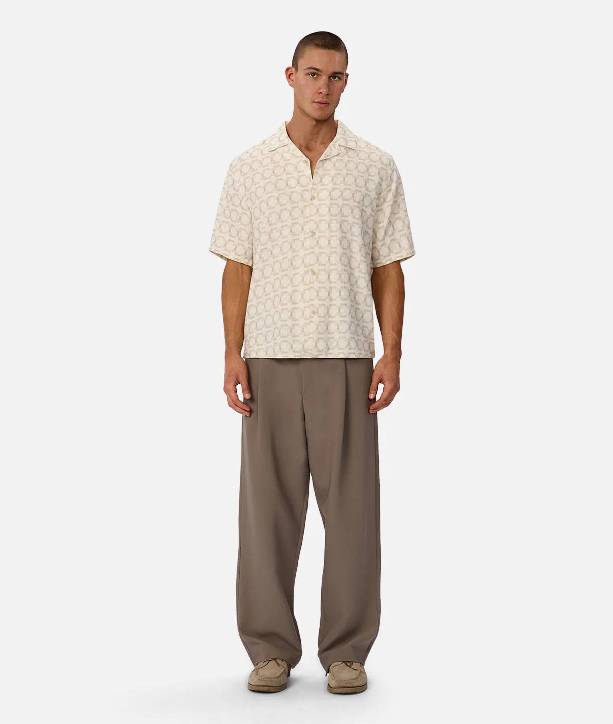 The Santana Short Sleeve Shirt - Cream Olive - Image 5
