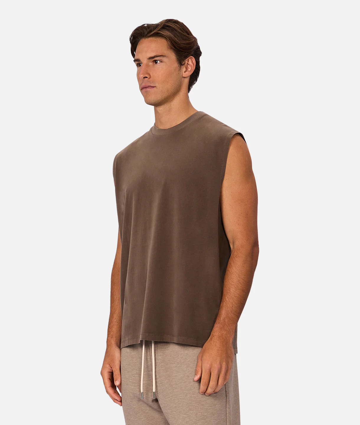 The Kosta Sleeveless T-Shirt - Mocha - Image 3